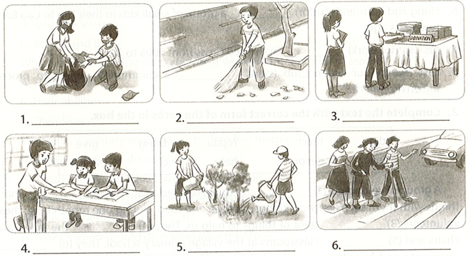 Match the activities with the correct pictures (Ghép các hoạt động với các (ảnh 1)