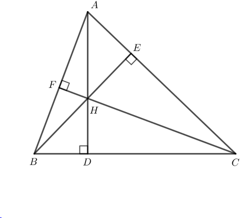 Gọi H là trực tâm của tam giác ABC không vuông. Tìm trực tâm của các tam giác HBC, HCA, HAB. (ảnh 1)