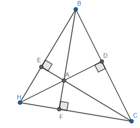 Cho tam giác ABC có góc A= 100o và trực tâm H. Tính góc BHC. (ảnh 1)