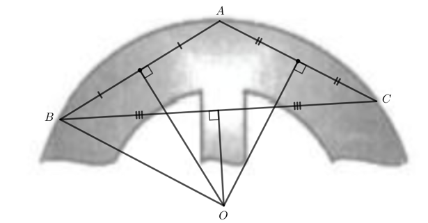 a) Có một chi tiết máy (đường viền ngoài là đường tròn) bị gãy (H.9.46). Làm thế nào để xác (ảnh 3)