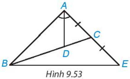 Cho tam giác ABC có đường phân giác AD, D nằm trên BC sao cho BD = 2DC. (ảnh 1)