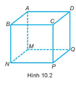 Gọi tên các đỉnh, cạnh, đường chéo, mặt của hình lập phương trong Hình 10.2. (ảnh 2)