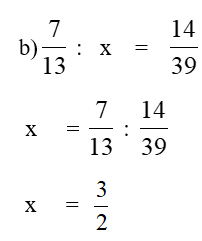 Tìm x: b,7/13 : x= 14/39 (ảnh 1)