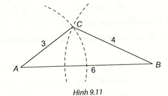 Cho bộ ba đoạn thẳng có độ dài như sau: 3 cm, 4 cm, 6 cm. (ảnh 1)