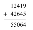 Kết quả của phép tính: 12 419 + 42 645 là: A. 55 064 B. 54 054 C. 55 054 D. 54 064 (ảnh 1)