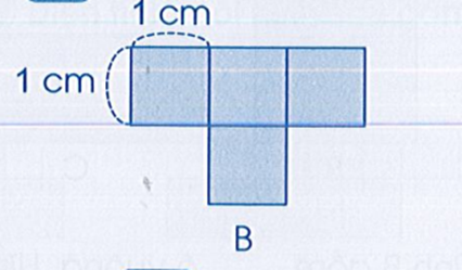 Số? 1 cm Hình B gồm ô vuông 1 cm^2 Diện tích hình B bằng (ảnh 1)