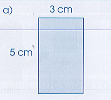 Tính diện tích hình chữ nhật sau: 3 cm 5 cm  (ảnh 1)