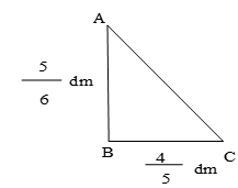Tính diện tích hình tam giác vuông ABC bên: (ảnh 1)