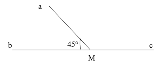 Trên hình vẽ dưới đây, góc aMc có số đo độ bằng:   A. 180  (ảnh 1)