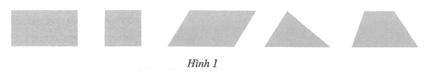 Liệt kê các phần tử của mỗi tập hợp sau: a) A là tập hợp tên các hình trong Hình 1; (ảnh 1)