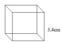 Tính diện tích toàn phần của hình lập phương cạnh 3,4cm. (ảnh 1)