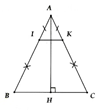 Cho tam giác ABC cân tại A, kẻ đường cao AH. Lấy các đi K theo thứ tự trên AB, AC sao cho AI = AK. (ảnh 1)