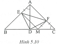 Cho tam giác ABC vuông cân tại A, đường cao AD. Gọi M là một điểm bất kì trên cạnh BC. Vẽ ME vuông AB (ảnh 1)
