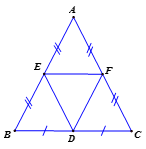 Cho tam giác ABC cân tại A. Gọi D, E,F lần lượt là trung điểm của các cạnh BC, AB, AC. Chứng minh: tứ giác AEDF là hình thoi. (ảnh 1)