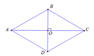Cho hình thoi ABCD có AB = BD.  1) Chứng minh: Tam giác ABD đều. (ảnh 1)