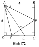 Cho hình vuông ABCD cạnh a. Gọi E là một điểm nằm giữa C và D. Tia phân giác của góc DAE cắt CD ở F. a) Tính độ dài AH. (ảnh 1)