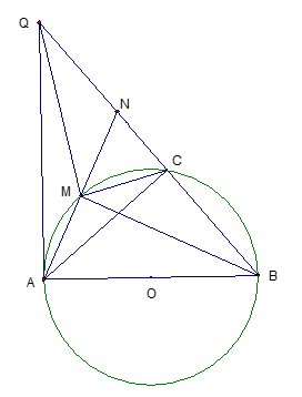 Cho đ­ường tròn (O) đ­ường kính AB = 2R và C là một điểm thuộc đ­ường tròn   (ảnh 1)
