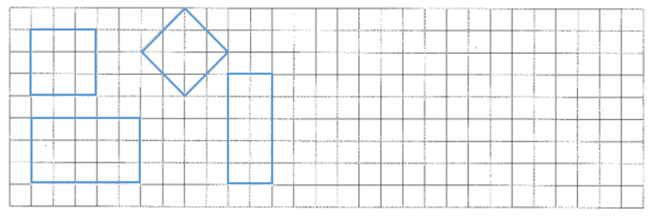 Vẽ hình chữ nhật, hình vuông (theo mẫu)  (ảnh 1)