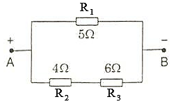 Trong sơ đồ mạch điện như hình vẽ, công suất tiêu thụ ở điện trở R1 là 10W. Tính công suất tiêu thụ trên toàn mạch AB?   (ảnh 1)