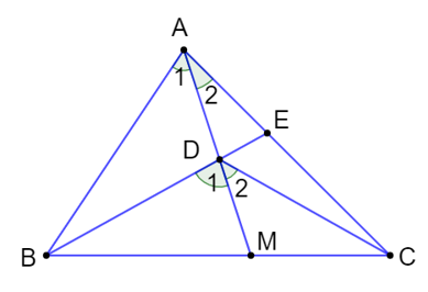 Cho D là một điểm bên trong tam giác ABC. Chứng minh: a)  ; (ảnh 1)