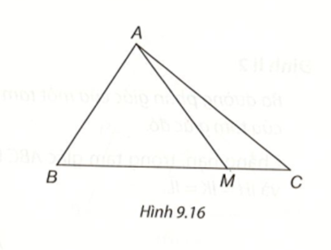 Cho tam giác ABC, điểm M nằm giữa B và C. Chứng minh rằng:  (ảnh 1)