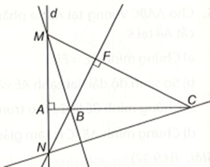 Cho ba điểm phân biệt thẳng hàng A, B, C. Gọi d là đường thẳng vuông góc với đường (ảnh 1)