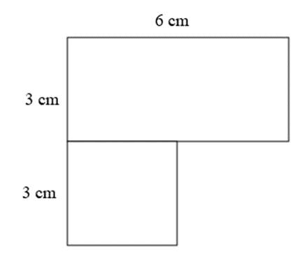 Hình vẽ dưới đây được tạo bởi 1 hình vuông và 1 hình chữ nhật. Tính diện (ảnh 1)