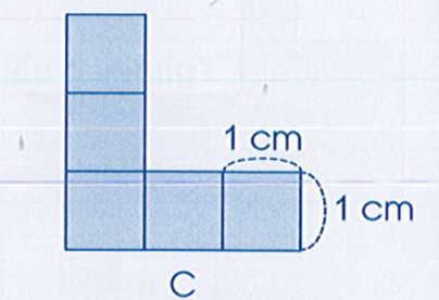 Số? 1 cm Hình B gồm ô vuông 1 cm^2 Diện tích hình B bằng (ảnh 2)