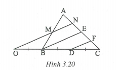 Cho tam giác ABC. Gọi M là trung điểm của AB. Trên tia đối của tia BC lấy điểm O sao cho BO = 1/2BC. (ảnh 1)