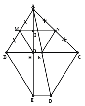 Cho ABC có AB < AC, AH là đường cao. Gọi M, N, K lần lượt là trung điểm của AB, AC, BC.  a) Chứng minh MNKH là hình thang cân. (ảnh 1)