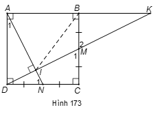 Cho hình vuông ABCD. Gọi M, N lần lượt là trung điểm của BC, CD và I là giao điểm của AN, DM. Chứng minh rằng:  a) AN vuông DM (ảnh 1)