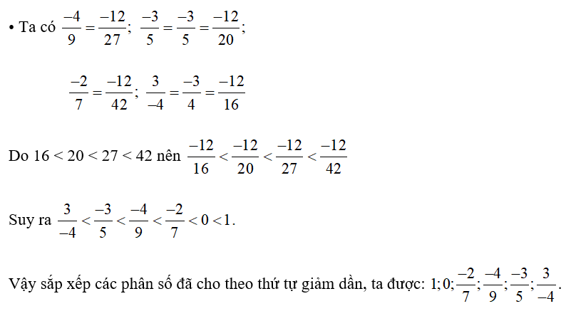 Sắp xếp các phân số sau theo thứ tự giảm dần (ảnh 1)