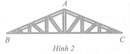 Một khung thép có dạng hình tam giác ABC với số đo các góc ở đỉnh B và đỉnh (ảnh 1)