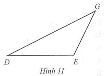 Cho tam giác DEG có E là góc tù. So sánh DE và DG (ảnh 1)