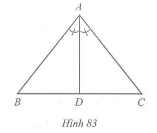 Cho tam giác ABC cân tại A vẽ đường phân giác AD. Chứng minh AD cũng là đường trung tuyến của tam giác đó. (ảnh 1)