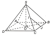 Cho hình chóp S.ABCD có tất cả các cạnh đều bằng a. Gọi I và J lần lượt là trung điểm của SC (ảnh 1)