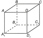 Cho hình lập phương ABCD.A1B1C1D1 (tham khảo hình vẽ bên). Góc giữa đường thẳng AD và (ảnh 1)