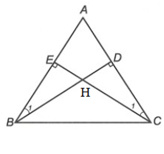 Cho ∆ABC có AB = AC (góc A=90 độ). Kẻ BD vuông góc với AC (D ∈ AC) và CE (ảnh 1)