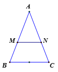 Cho tam giác  ABC cân tại A . Đường thẳng song song với BC  cắt hai cạnh AB, AC  lần lượt tại M, N .  (ảnh 1)