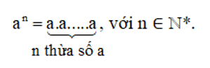 Lũy thừa bậc n của a, kí hiệu an, là tích của ….. thừa số …..:   a được gọi là ……………..,  (ảnh 2)