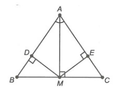 Cho tam giác ABC có AB = AC. Gọi AM là tia phân giác của góc A (M thuộc BC). (ảnh 1)