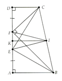 Cho hình thang vuông ABCD (góc A = góc D = 90 độ) có các điểm E và F thuộc cạnh AD sao cho AE = DF và góc BFC = 90 độ.  (ảnh 1)