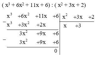 Một hình hộp chữ nhật có thể tích là x3 + 6x2 + 11x + 6 ( cm3). Biết đáy là hình chữ  (ảnh 1)
