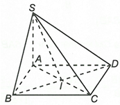 Cho hình chóp tứ giác S.ABCD có đáy là hình vuông cạnh a, SA vuông góc (ABCD) và SA = a. Góc giữa (ảnh 1)