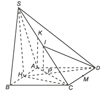 Cho hình chóp S.ABCD có đáy ABCD là hình vuông cạnh a, tam giác SAB là tam giác đều và (SAB) (ảnh 1)