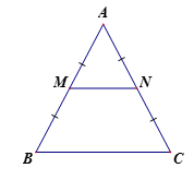 Cho tam giác  ABC cân tại A  . Gọi M, N  lần lượt là trung điểm của AB, AC . Chứng minh tứ giác ,MNCB  là hình thang cân. (ảnh 1)
