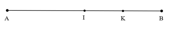 Vẽ đoạn thằng AB = 12 cm. Xác định trung điểm I của đoạn thẳng AB, trung điểm (ảnh 1)