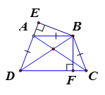 Tứ giác  ABCD có AB = BC = AD ; góc A = 110 độ;  góc C = 70 độ . Chứng minh rằng: a)  DB là tia phân giác góc D. (ảnh 1)