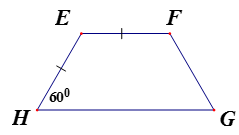 Cho hình thang EFGH (EF//GH).  Biết rằng: EH = EF = 1/2GH. Chứng minh tứ giác EFGH là hình thang cân. (ảnh 1)