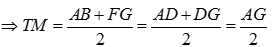 d) Gọi T  là giao điểm của BF  và EG . Chứng minh rằng độ dài TN  không đổi khi  di D động trên đoạn AG  cố định. (ảnh 3)